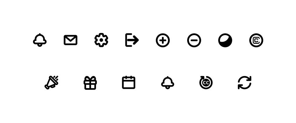 Custom icons created for the revamp
