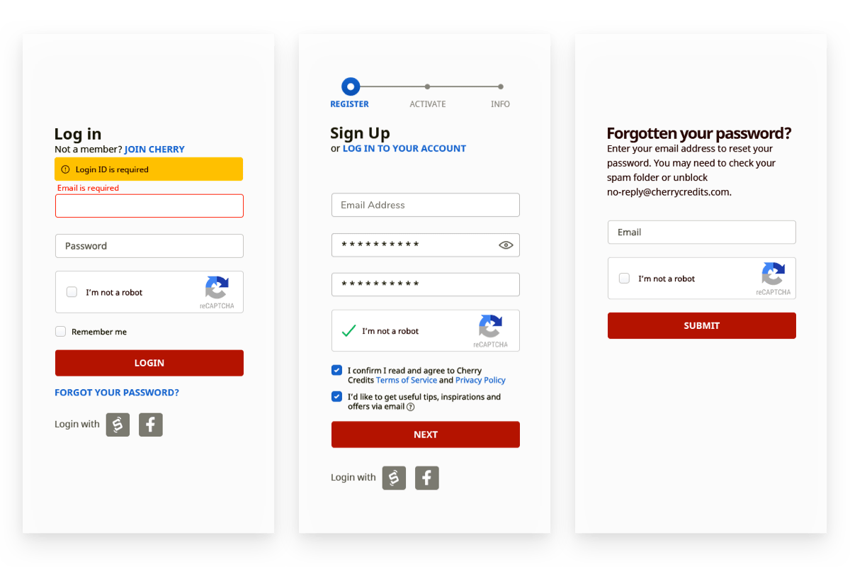 The 3 main forms of the side panel